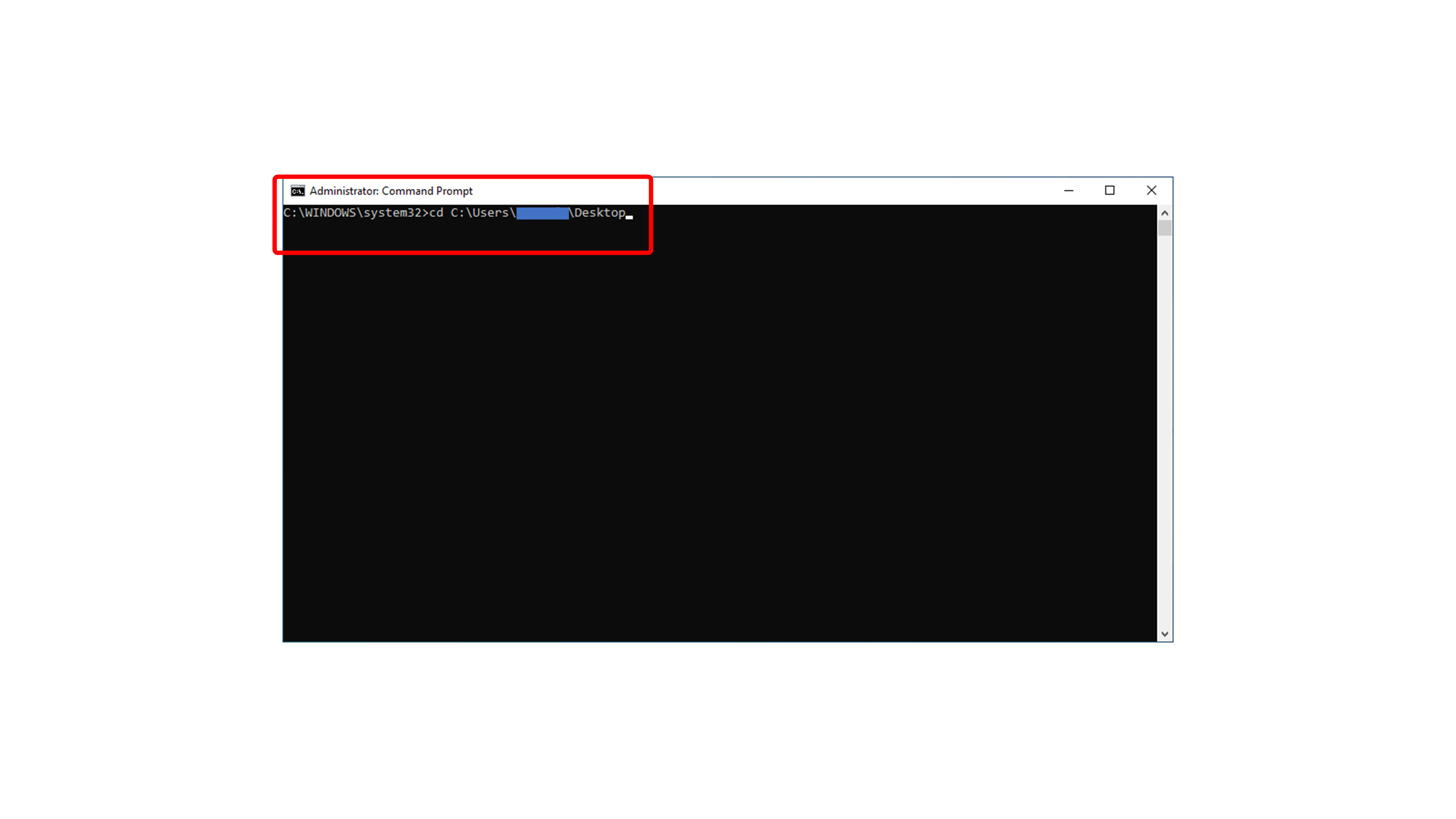 Changing directory to Desktop in Command Prompt