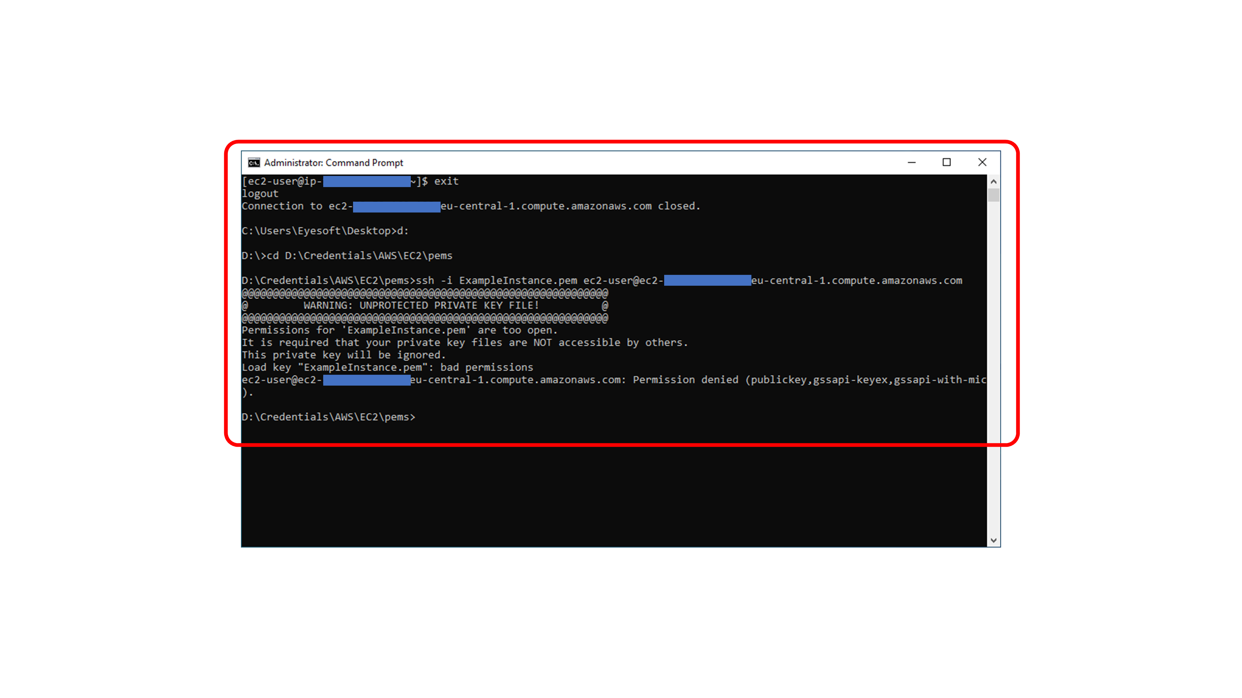 SSH unprotected private key file warning