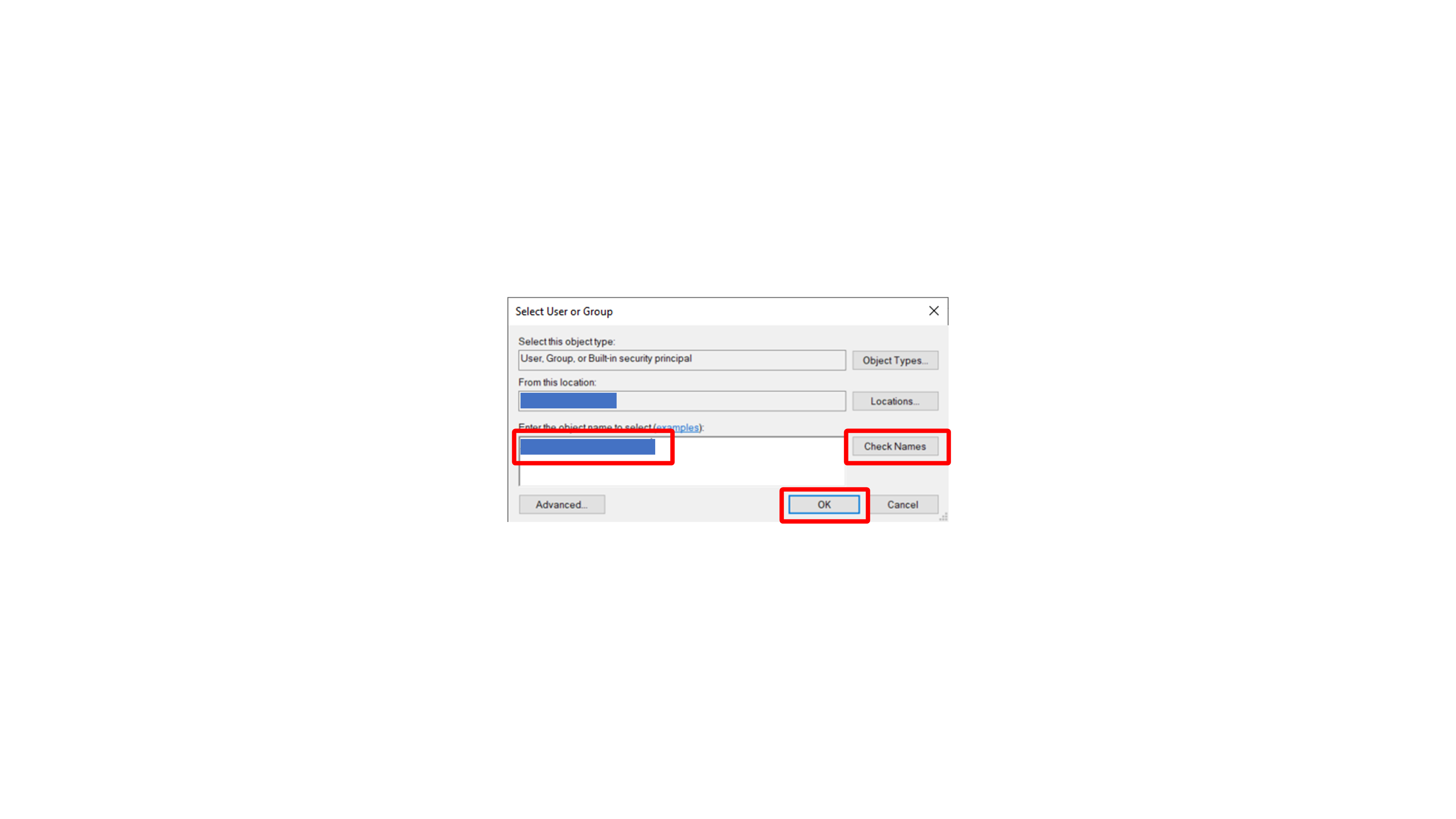 Selecting the Windows user for PEM file permissions