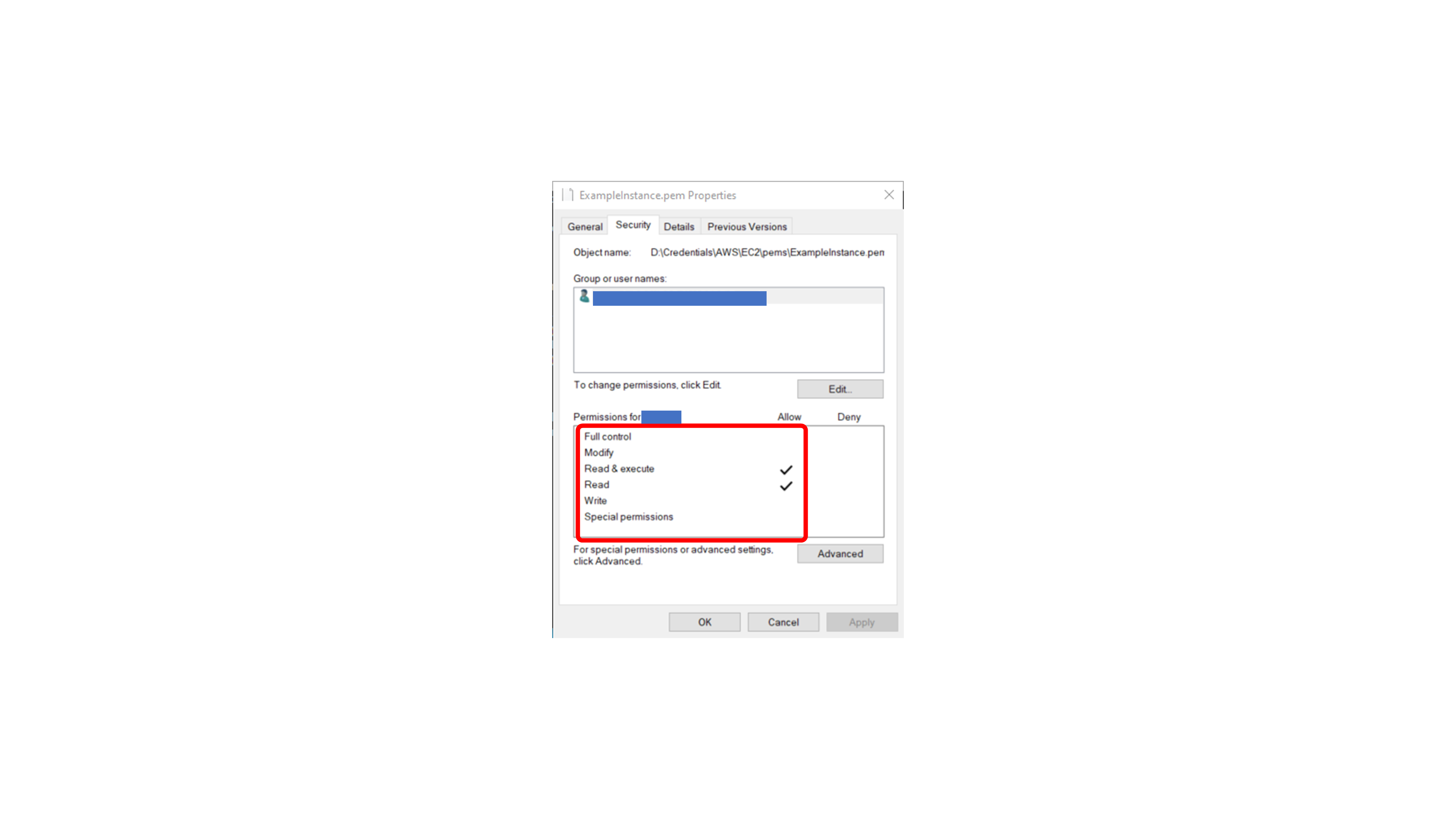 Final PEM file permission state