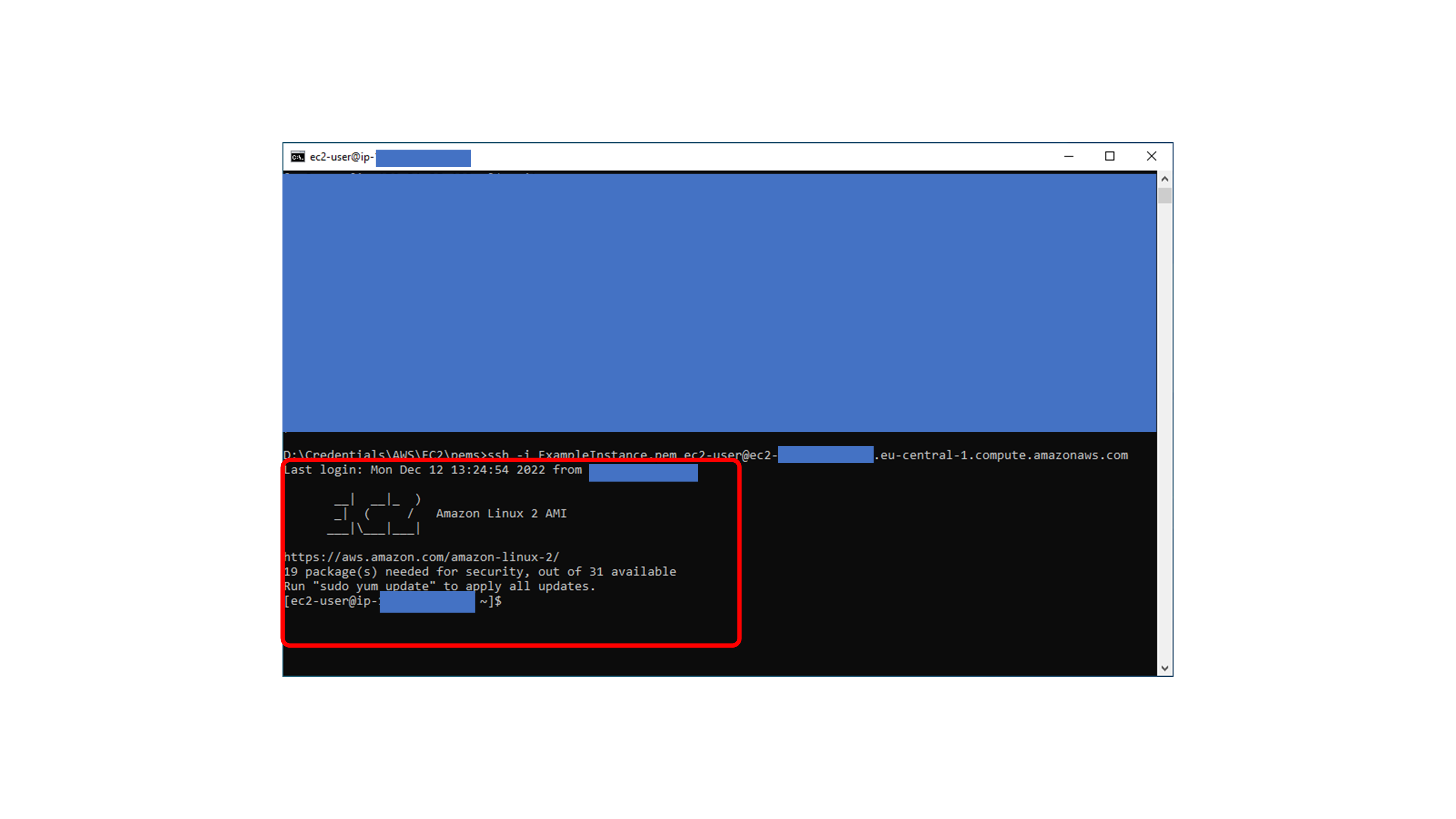 Successful SSH connection after fixing PEM permissions