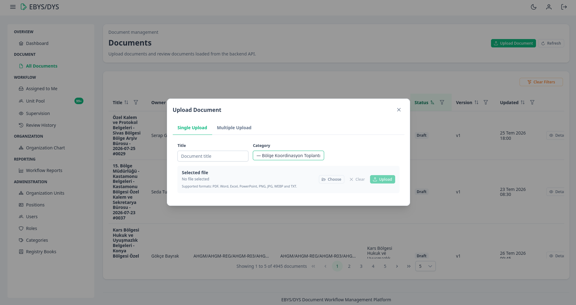 EBYS/DYS Platform project preview 4