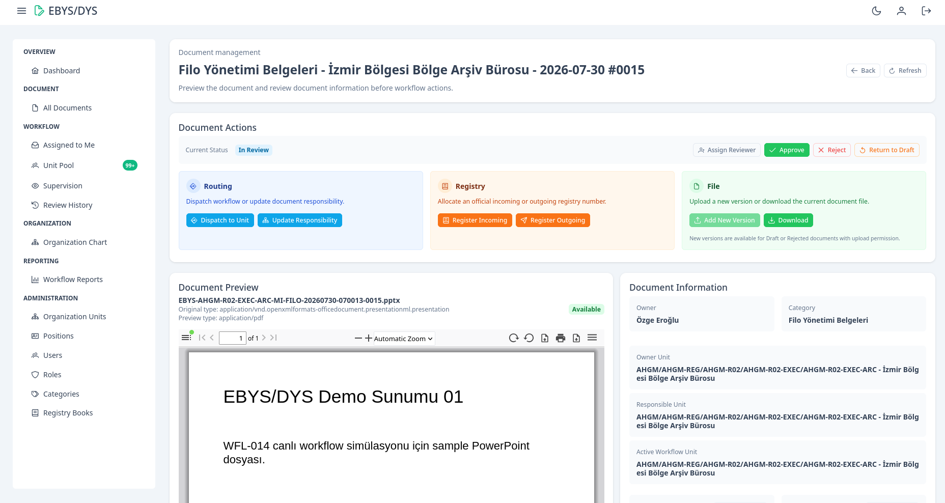 EBYS/DYS Platform project preview 7