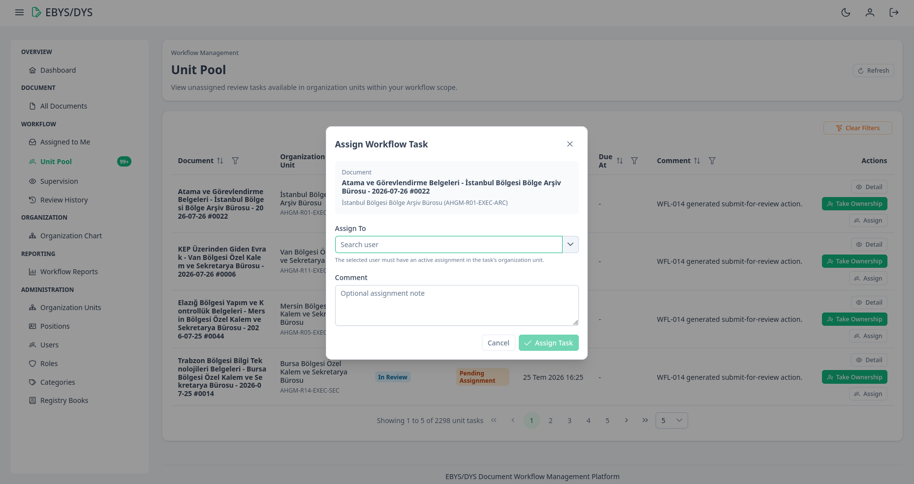 EBYS/DYS Platform project preview 14