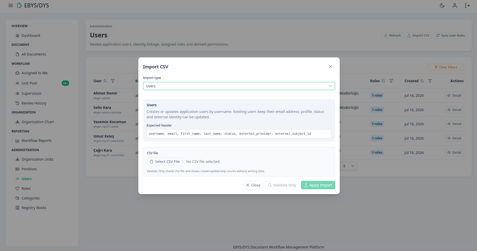 EBYS/DYS Platform project preview 24
