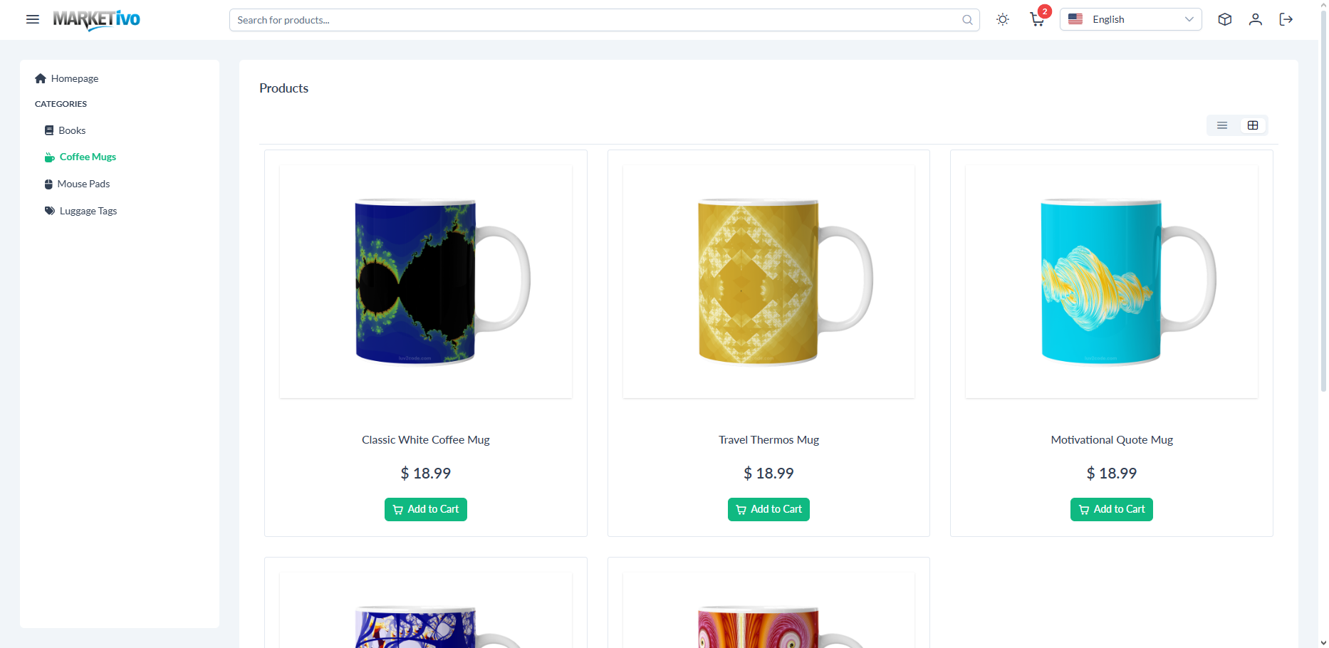Marketivo project preview 2